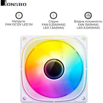 Кулер для корпуса JONSBO FR-505W ARGB White Винница