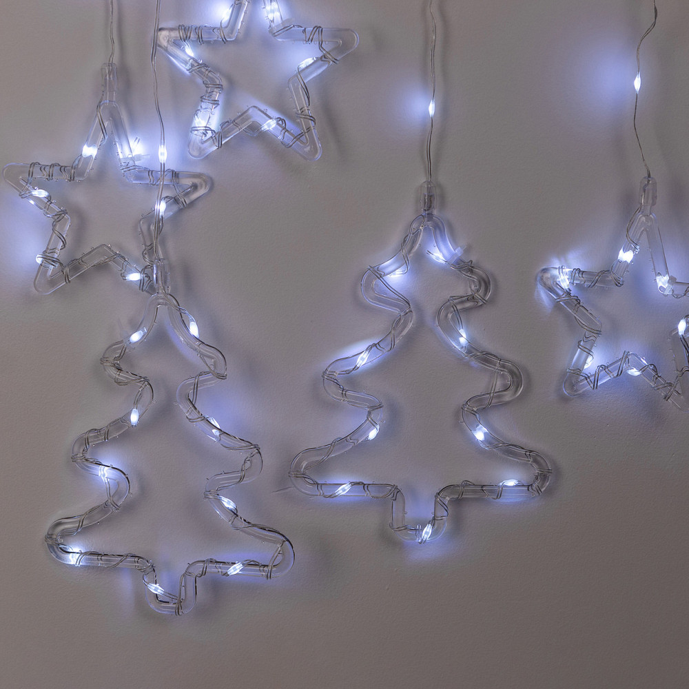 Garlando Гірлянда штора світлодіодна GarlandoPro зірка та ялинка 120LED 3х0,9 м 8 режимів Білий Коломия - фото 7