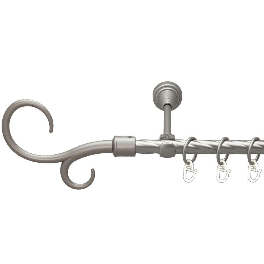 Карниз Orvit Гак Подвійний металевий однорядний відкритий скручена труба кільце металеве Сатин 16 мм 300 см Львов - изображение 1