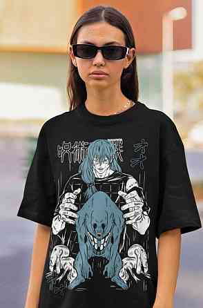 Футболка для мальчика аниме Магическая битва оверсайз (рост от 165 до 180 ) Черний AnimeJ1149m Днепр