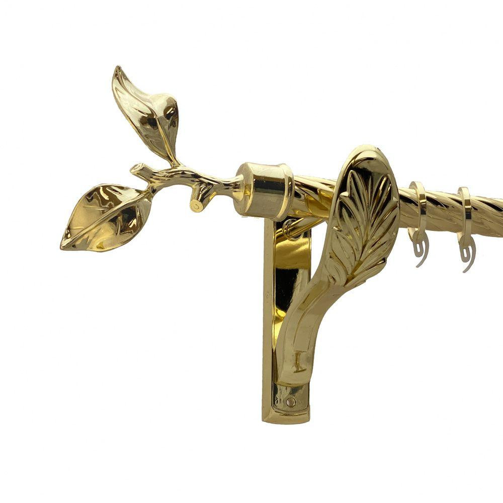 Карниз Orvit Листок Троянди металевий однорядний ретро скручена труба кільце фасонне металеве  Золото 25 мм 300 см (00-00010846) Львів - фото 1