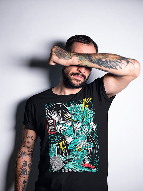 Футболка аниме Драгон Схирйу Книгхтс Зодиак оверсайз (S/M/L) Черний AnimeJ0312 Днепр - изображение 2