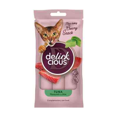 Ласощі для котів Delickcious Тунець з додаванням алое 4 х 15 г (4820269141605) Вінниця