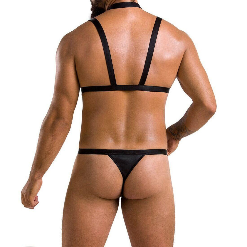 Комплект мужского белья из стреп Passion 039 SET ANDREW XXL/XXXL Black, стринги, шлейка Sex Aura Киев - изображение 2