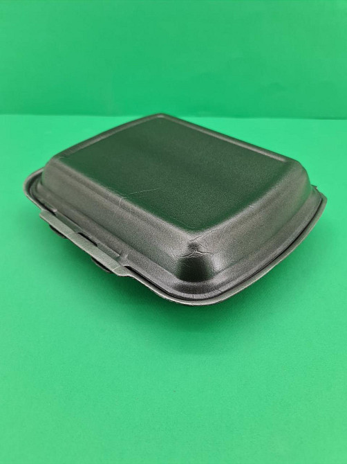 Ланч-бокс з спіненого полістиролу з кришкою 2-х секційний (236*179*73*) чорний (Р2662\2865) (125 шт) Харків - фото 4