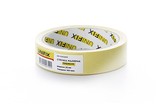 Лента клейкая малярная MR-7520261P премиум 25мм*20м UNIFIX Ровно - изображение 1