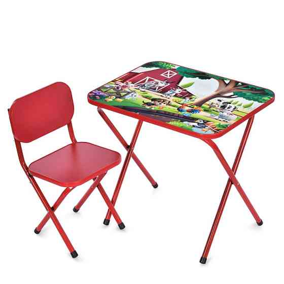 Детский столик складной со стульчиком M 5968-3 красный Винница