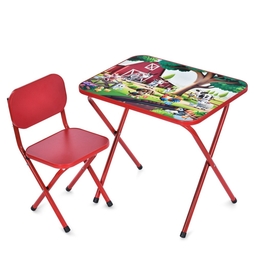 Дитячий столик складаний зі стільчиком M 5968-3 червоний Вінниця - фото 1