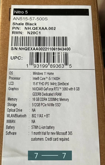 Ноутбук: ASER NITRO 5 NEW Киев - изображение 7