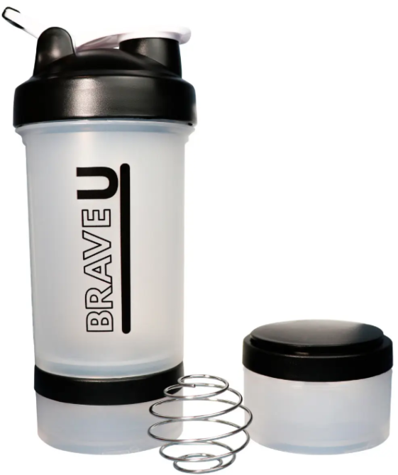 Шейкер 3 в 1 с контейнерами Brave U Shaker with containers 3 in 1 - 600ml прозрачный Киев - изображение 1