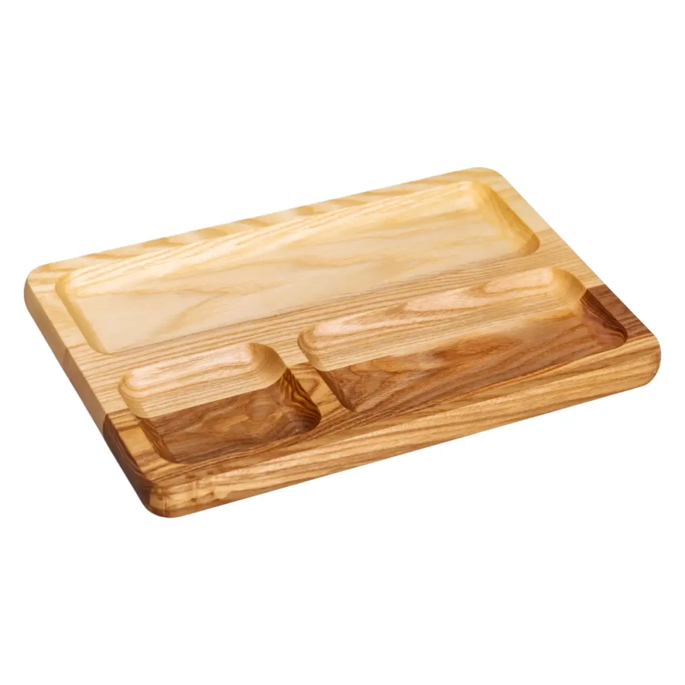 Дошка для подачі дерев'яна 30×20 см прямокутна на 3 секції T47W200 Коломия - фото 2