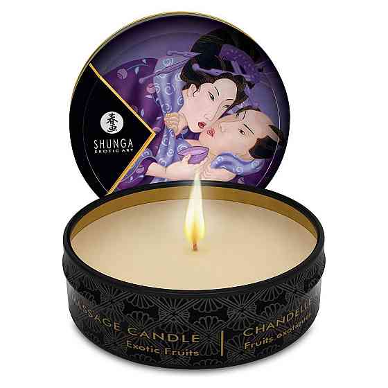 Массажная свеча Shunga Mini Massage Candle – Exotic Fruits (30 мл) с афродизиаками Sex Aura Киев