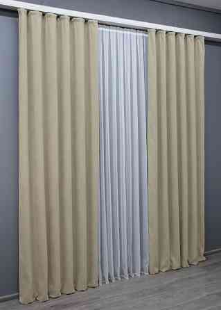 Шторна тканина мікровелюр Petek колір бежевий 1488ш Київ