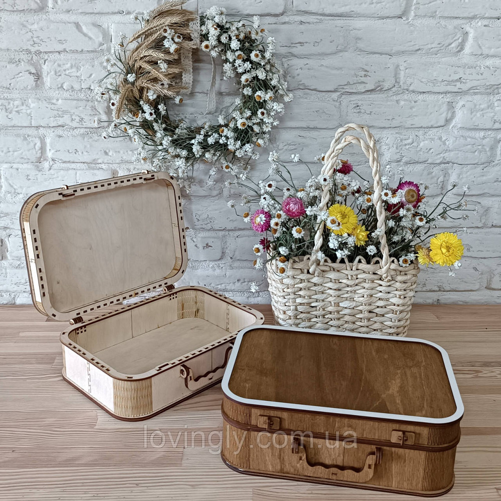 Деревянная коробка - чемодан оттенок орех 28/18/9 см Ирпень - изображение 4