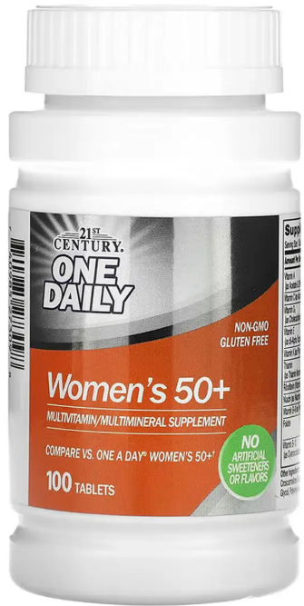 Вітаміни для жінок 50+ 21st Century One Daily Women's 50+ 100 таб Київ - фото 1