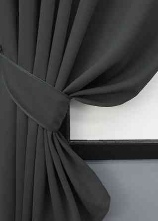 Комплект штор коротких VR-Textil Блекаут Midnight № 1399ш 130х170 см 2 шт Графітовий (35-0159) Київ
