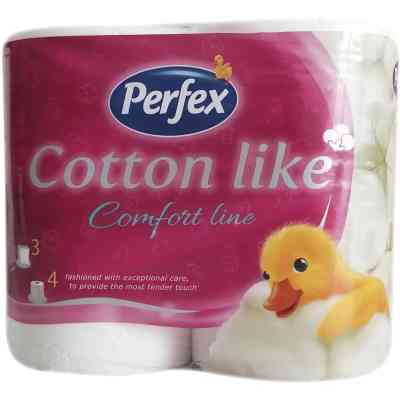 Туалетний папір Perfex Cotton Like Comfort Line 3 шари 4 рулони (8606108597262) Вінниця