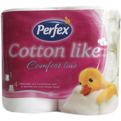 Туалетная бумага Perfex Cotton Like Comfort Line 3 слоя 4 рулона (8606108597262) Винница - изображение 1