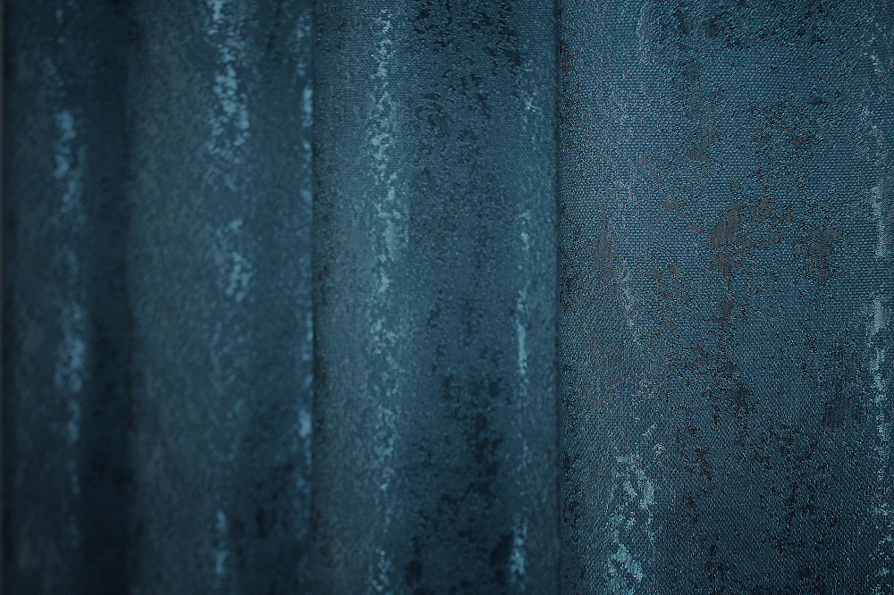 Комплект штор на люверсах VR-Textil Льон мармур Pavliani № 1365ш 150х250 см 2 шт Синій (37-0050) Київ - фото 7