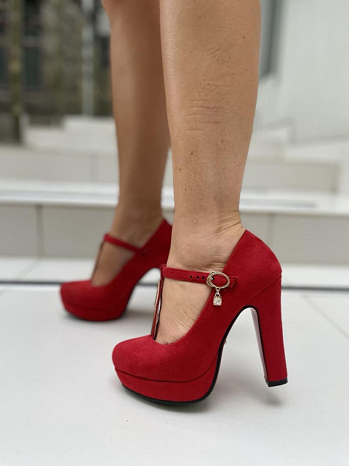 Туфлі жіночі STILLETA червоні еко-замша каблук 12см розмір 36 (D280-E937-3) Коломия - фото 4