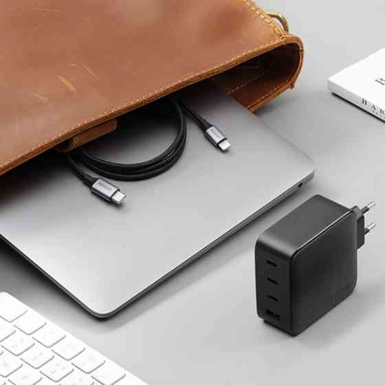Зарядний пристрій 4xUSB 100W GaN (3хUSB-C+USB-A) + Cable CD226 Сірий Ugreen (90575) Київ