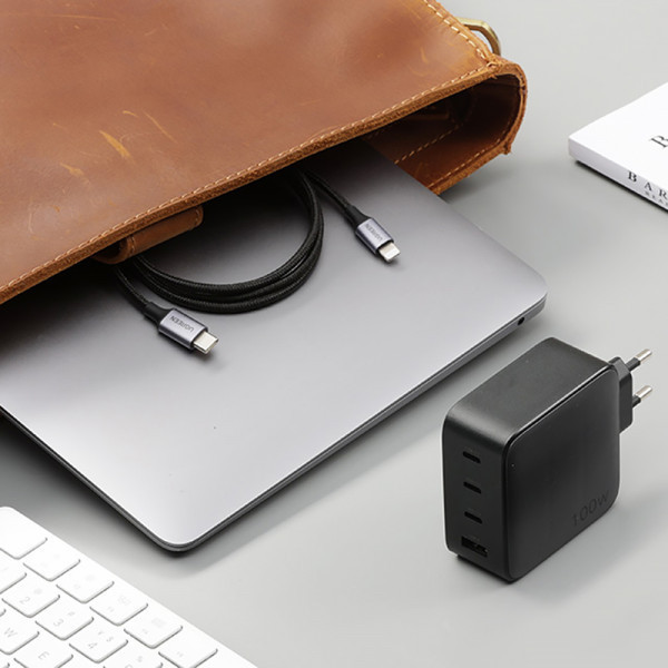 Зарядний пристрій 4xUSB 100W GaN (3хUSB-C+USB-A) + Cable CD226 Сірий Ugreen (90575) Київ - фото 6