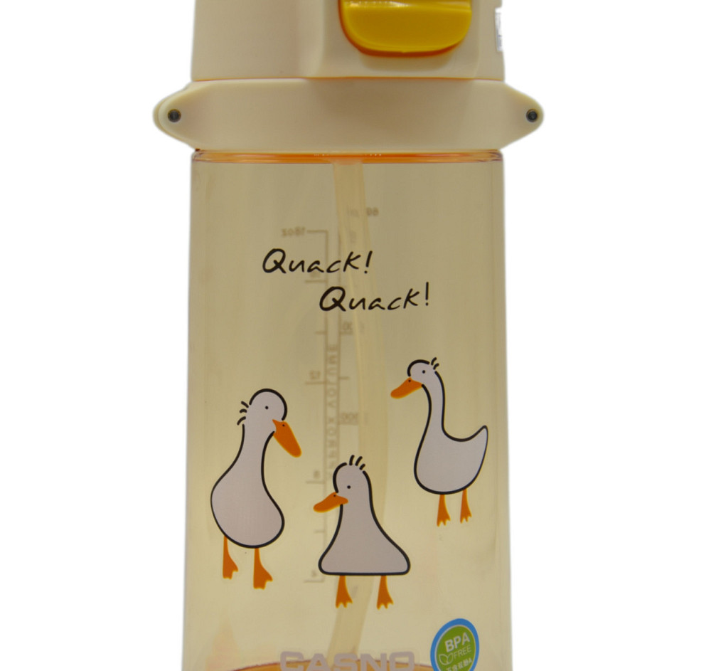 Пляшка для води CASNO 690 мл KXN-1219 Помаранчева (Гуси) з соломинкою Кам'янське - фото 6