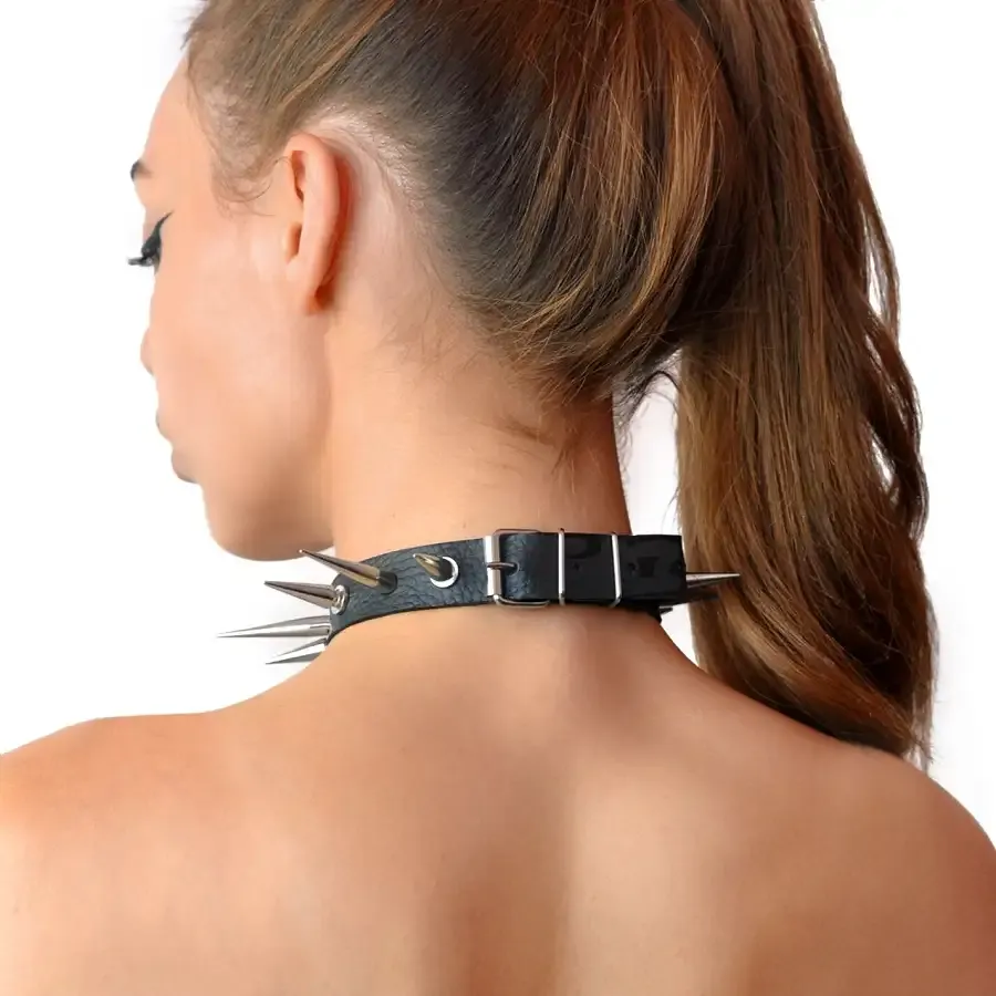 Чокер Серце з великими шипами, із натуральної шкіри Art of Sex - Crystal, колір Чорний Львів - фото 2