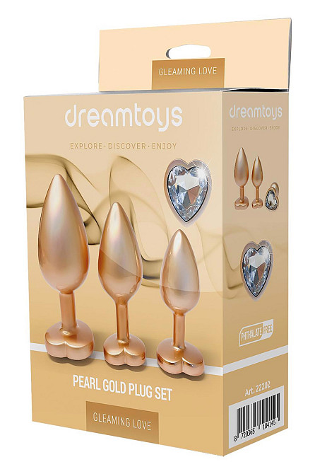 Набір анальних іграшок GLEAMING LOVE MATTE GOLD PLUG SET Sex Aura Київ - фото 1