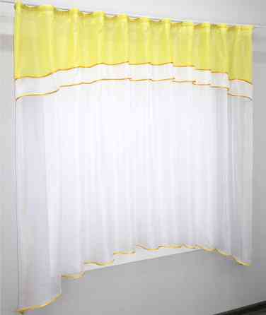 Кухонная гардина VR-Textil № 036к арка белый с желтым 280х170 см (52-0510) Киев