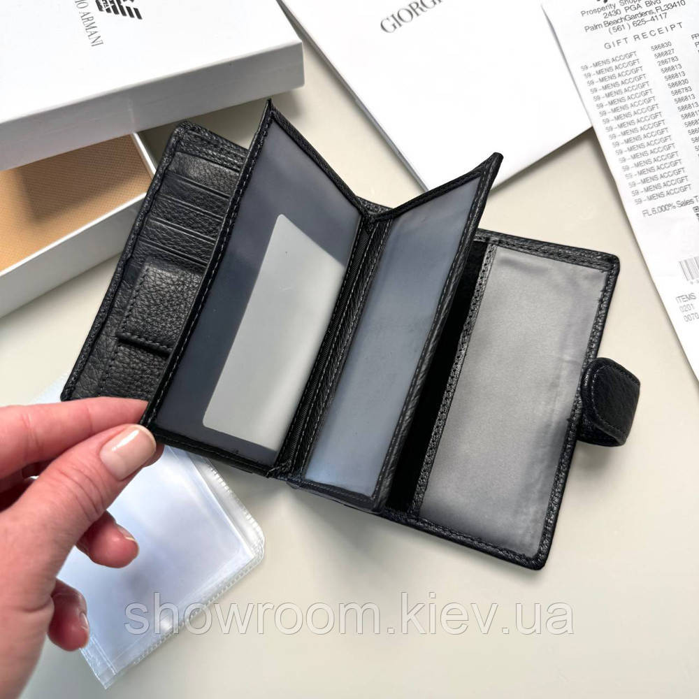 Мужское кожаный кошелек на кнопке GA (3028) Киев - изображение 8