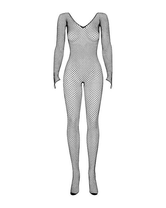 Сетчатый бодистокинг с длинным рукавом Obsessive Bodystocking N109 black S/M/L, черный, комбинезон Sex Aura Киев - изображение 4