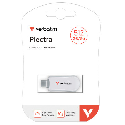 USB флеш накопичувач Verbatim 512GB Plectra White USB-C (30231) Вінниця - фото 2