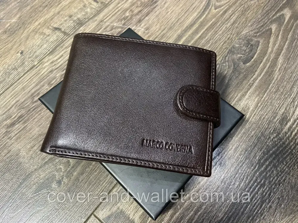 Брендовий чоловічий гаманець із блоком для документів чорного кольору Marco Coverna BK 010-823 Київ - фото 10