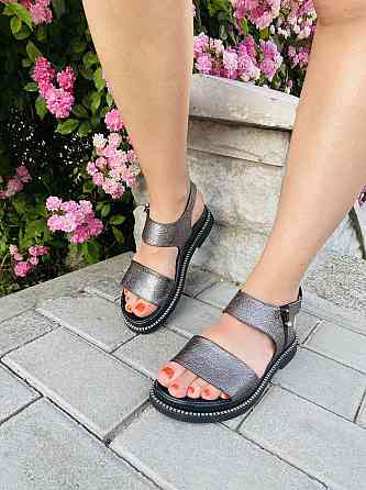 D and V Босоніжки жіночі D and V 2707 срібні (літо, шкіра-сатин натуральна) (2518) Коломия