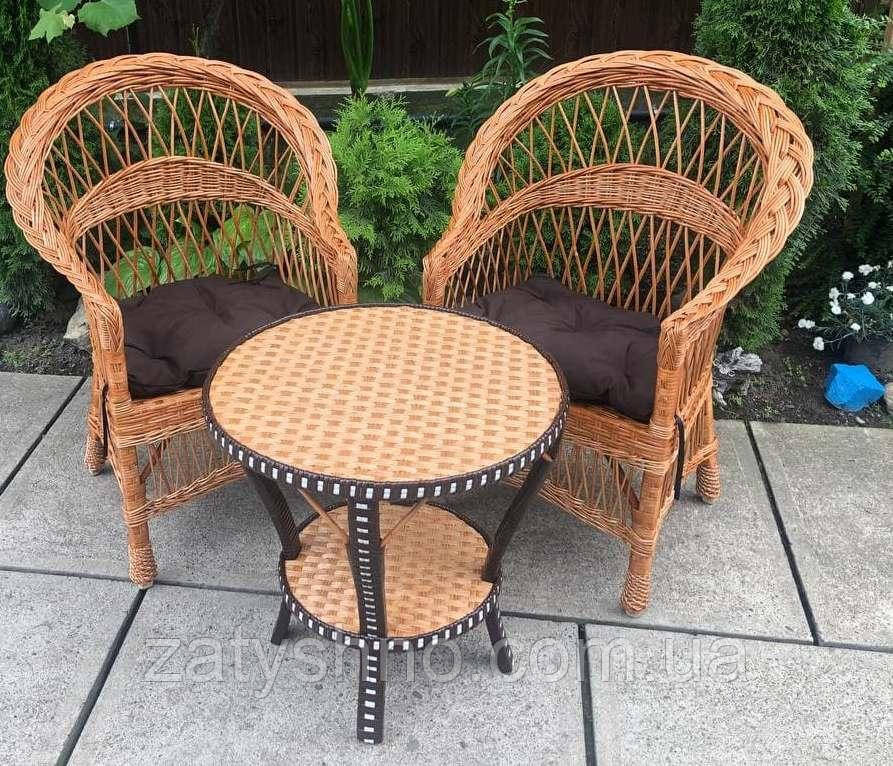 Комплект плетених меблів з овальним столом із лози Київ - фото 4