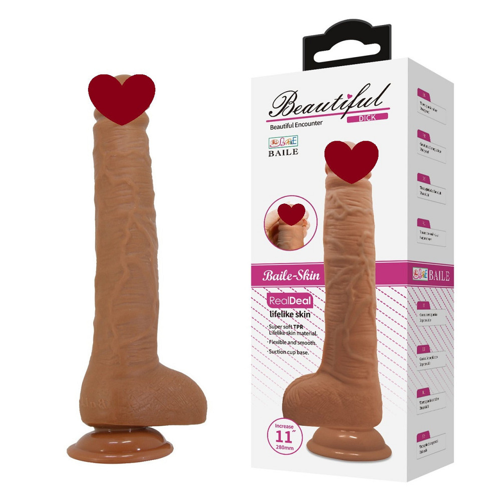 Фаллоимитатор на присоске Baile Beautiful DICK 11'' Flesh, BW-008038NR-1 Sex Aura Киев - изображение 1