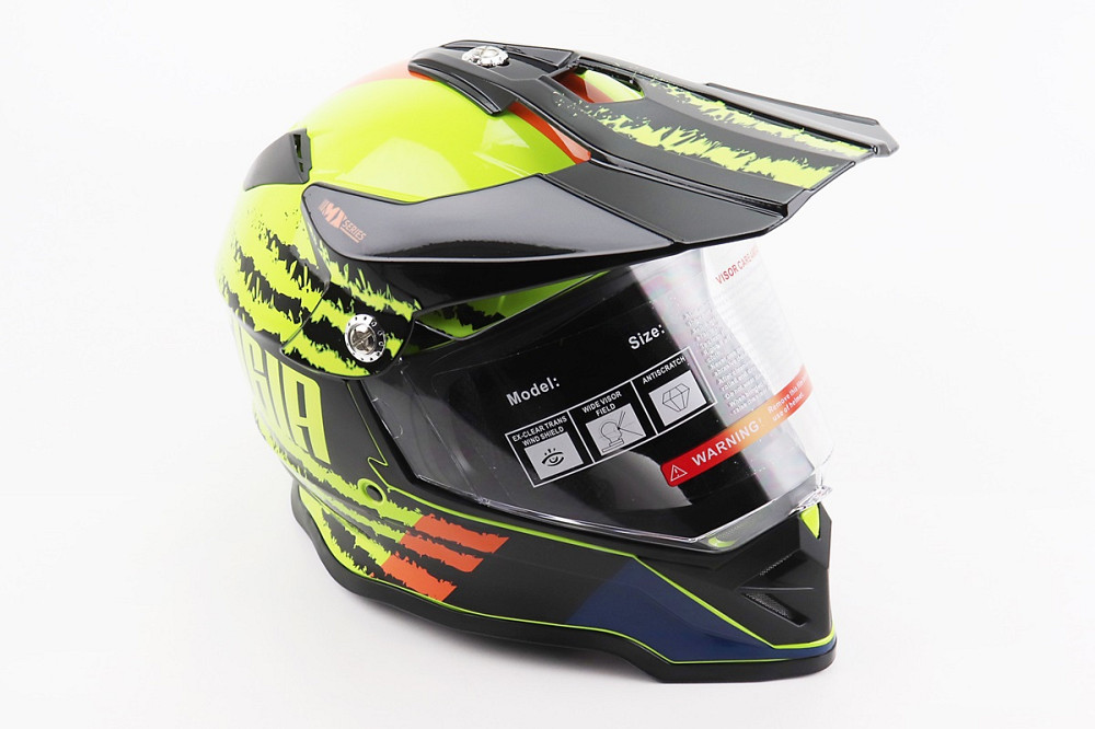 Шолом кросовий/ендуро/АТV зі склом BLD-819-7 S (55-56см), ЧОРНИЙ/ЖОВТО-ПОМАРАНЧЕВИЙ Киев - изображение 1