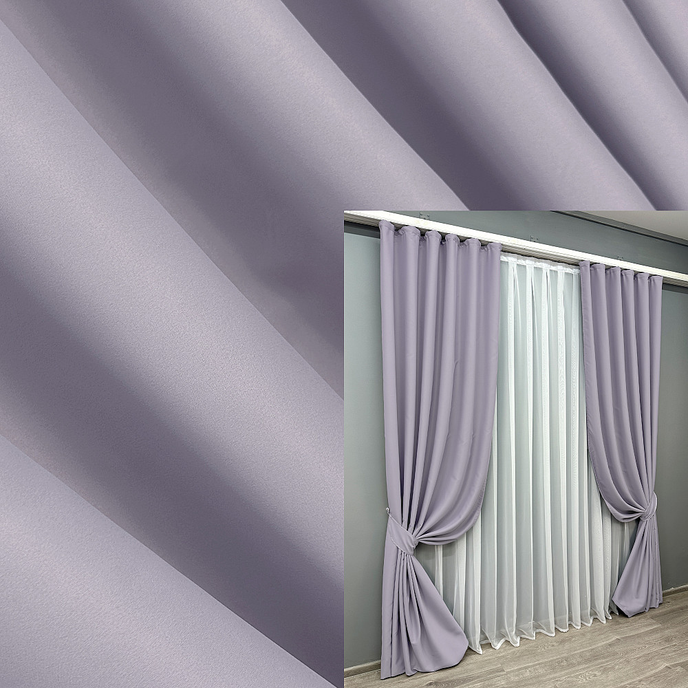 Комплект готовых штор VR-Textil Блэкаут Midnight № 1227ш Лавандовый 100х290 см 2 шт (31-534) Киев - изображение 1