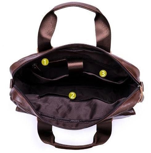 Сумка чоловіча шкіряна горизонтального типу Vintage 14798 Коричнева Київ - фото 2