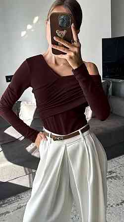 Жіночий боді з асиметричним вирізом на одне плече трикотаж Одеса