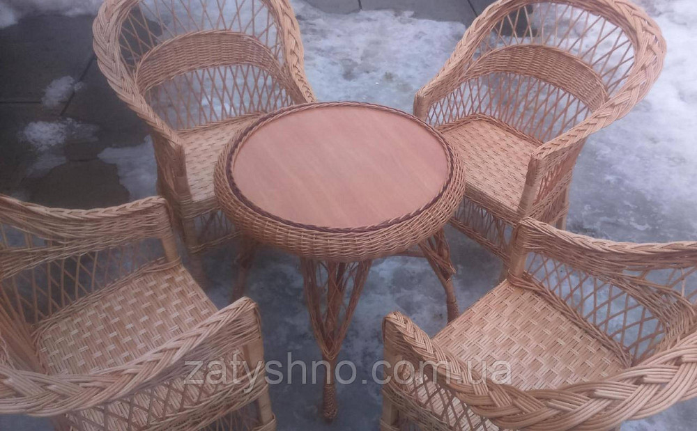Меблі з лози на чотирьох із круглим столом Київ - фото 9