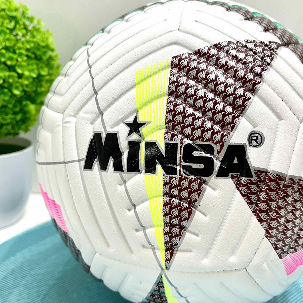 М'яч футбольний розмір 5 400-420г TPE термопластичний еластомер Біло-рожевий (MS 4295) Чернігів - фото 2