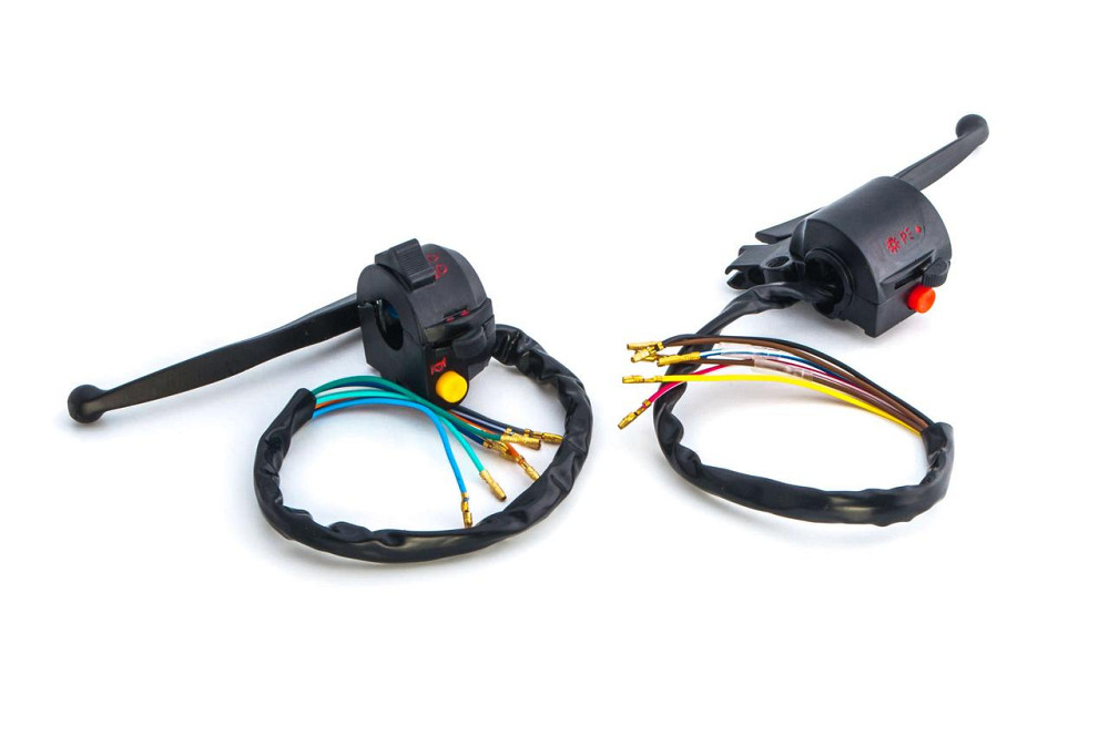 Блоки кнопок руля (пара) мотоцикл Альфа (черные, рычаги, крепление) Мукачево - изображение 1