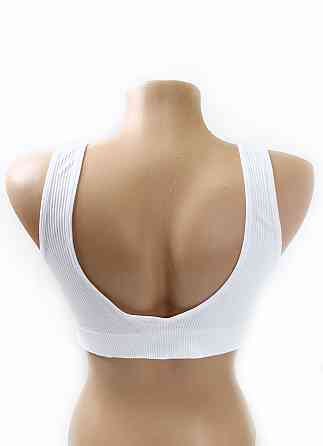 Топ бюстгальтер рубчик з широкою гумкою Білий XL/2XL Харків