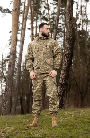 Літній військовий піксельний чоловічий костюм гірка матеріал рип стоп водонепроникний для ЗСУ 58 Львів