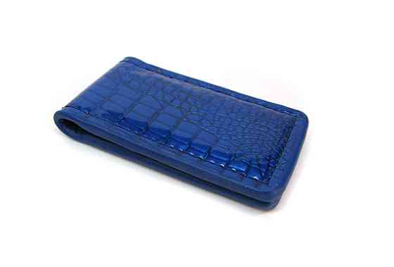 Зажим для купюр кожа синий Bretton Киев