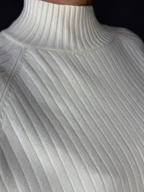 Костюм женский Accorddream 8703-28108 свитер с брюками в рубчик вязаный оверсайз, молочний, one size Киев - изображение 8