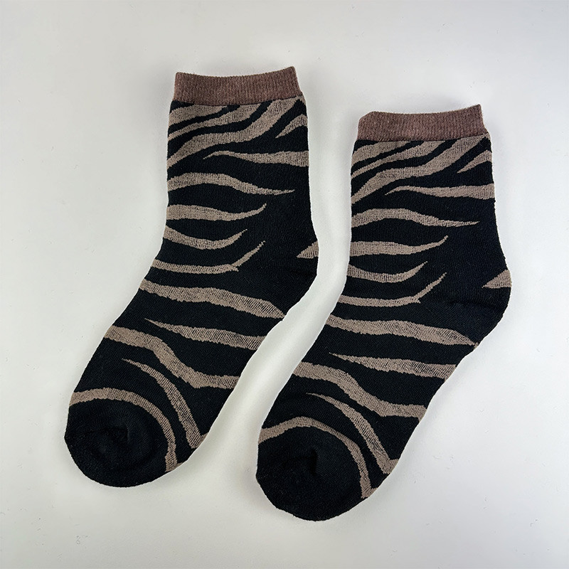 Теплые носки женские классические в полоску Греви GM Textile Высокие 36-41 Черно-коричневый Сумы - изображение 1