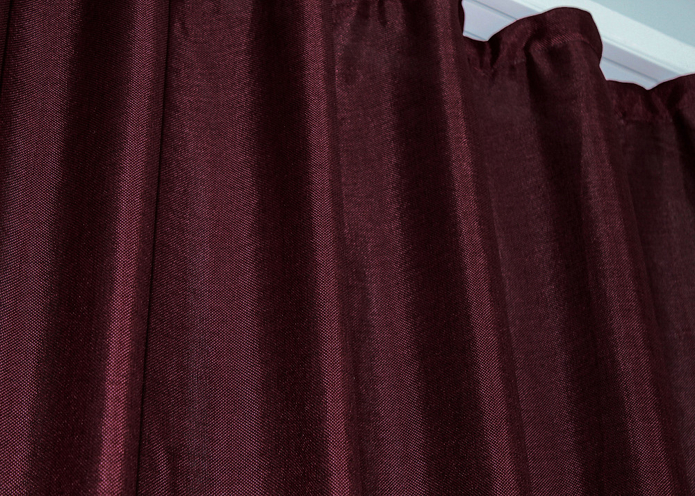 Комплект готовых штор VR-Textil Лен Мешковина № 112ш Бордовый 100х270 см 2 шт (31-513) Киев - изображение 6